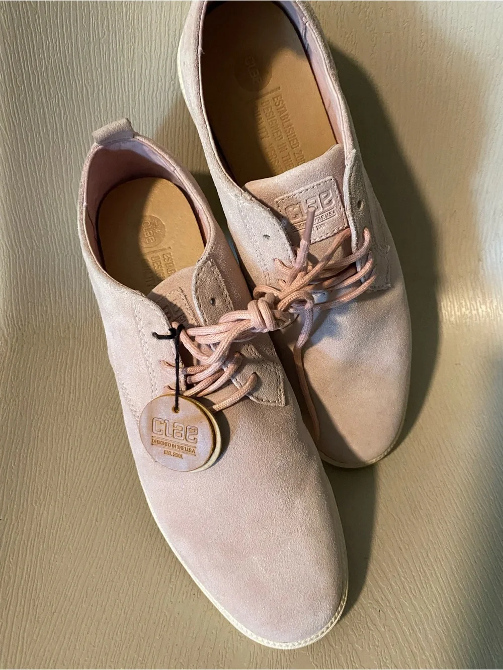 Clae Ellington blush purple Suede Mens Casual Sneakers men 9.5 NEW